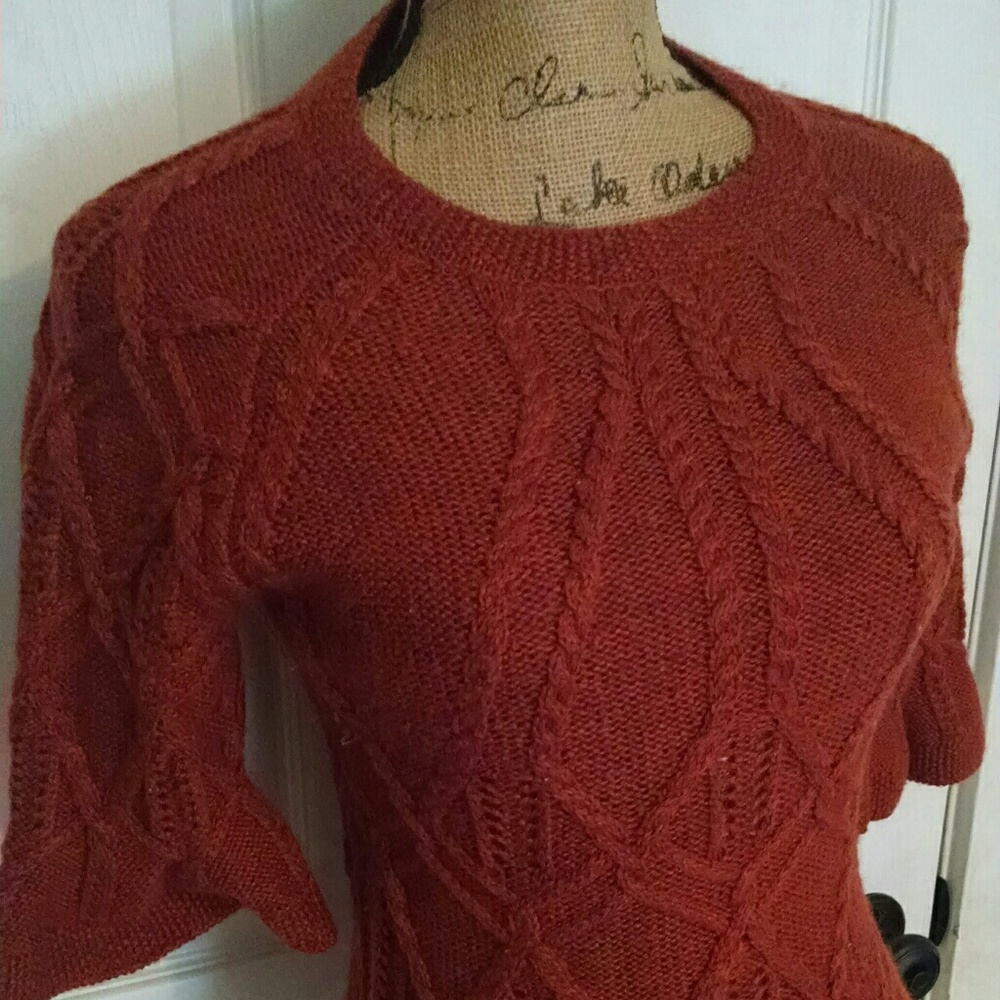 Peplum 3/4 length sweater